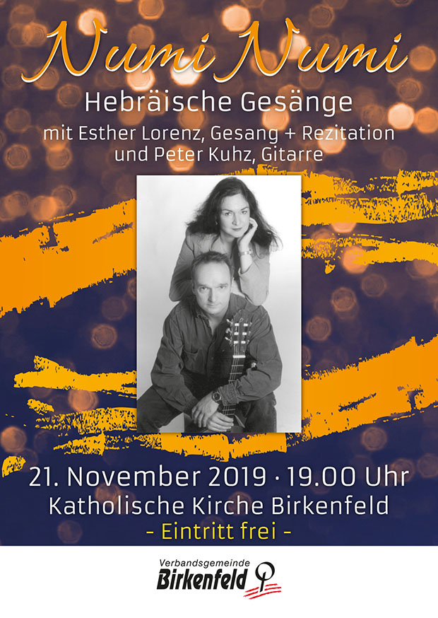 Numi Numi, Hebräische Gesänge, Konzert am 21. November 2019 um 19 uhr in der Katholischen Kirche Birkenfeld